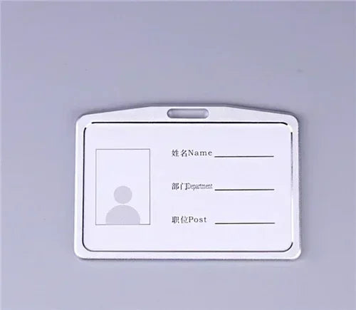Credit Card Cover Women Aluminum Alloy Work Name Card Holders Case Business Work Card ID Badge Lanyard Holder Metal Bags