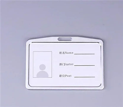 Credit Card Cover Women Aluminum Alloy Work Name Card Holders Case Business Work Card ID Badge Lanyard Holder Metal Bags