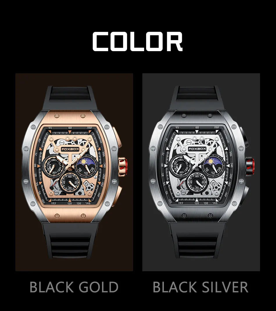 Relogio Masculino FOXBOX Men Watch LIGE Top Brand Luxury Military Square Watch Men Military Waterproof Quartz Watches For Men