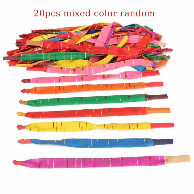 10/20pcs Mixed Color Long Latex Rocket Balloon Flying Squeaking Birthday Party Decoration Classic Toys
