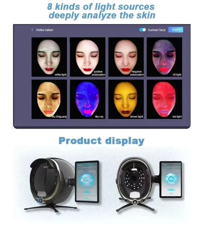 3D Skin Scanner Care Facial Analyzer Monitor Machine Magic Mirror Portable Testing English Detector Face Camera Test Analysis