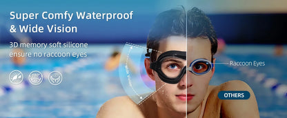2PCS Large Frame Swimming Goggles Adult High-Definition Anti Fog Electroplated For Women Men  Silicone Anti Uv Goggles