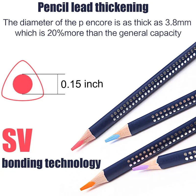 Professional Watercolor Pencil Set 12/36/48/72/120 Coloured Pencils Water Soluble Sketching Pencils with Brush Art Supplies