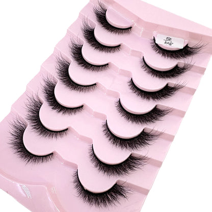 New 7/10 Pairs Faux Mink Eyelashes Handmade False Eyelashes Natural Nude Makeup Simulation Cross Messy Eye 3D Curly Eyelashes