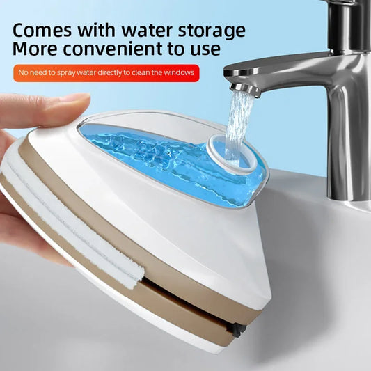 Magnetic Glass Window Cleaner Brush Double-layer Automatic Water Discharge Wiper Window Brush for Home Household Cleaning Tools