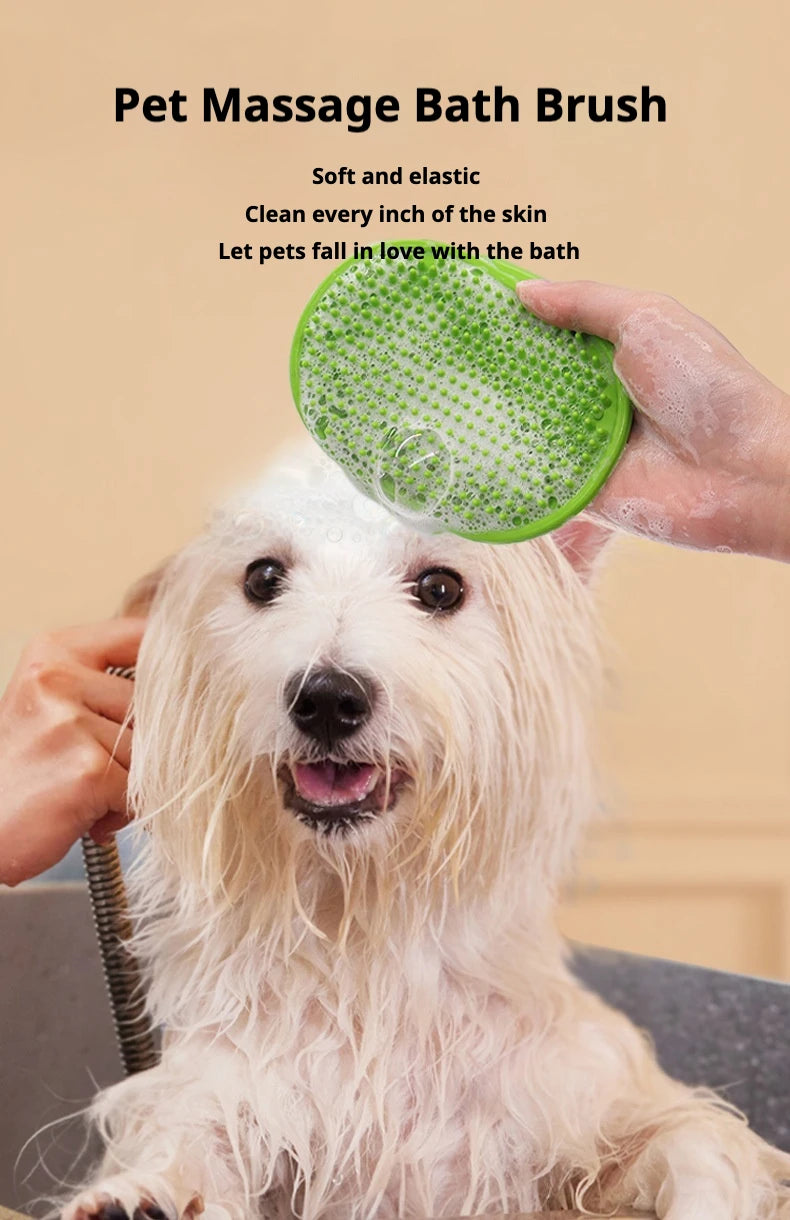 Soft Rubber Dog Cat Brush Pet Bath Silicone Comb Pet Hair Remover Dogs Stuff Cat Comb Grooming Tools Pet Supplies