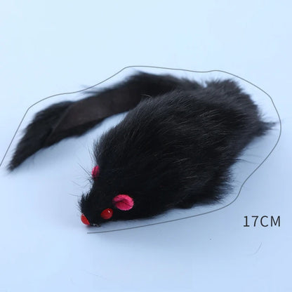 Cat Mice Toys False Mouse Cat Toy Long Tail Mice Soft Real Rabbit Fur Toy For Cats Plush Rat Playing Chew Toy Pet Supplies