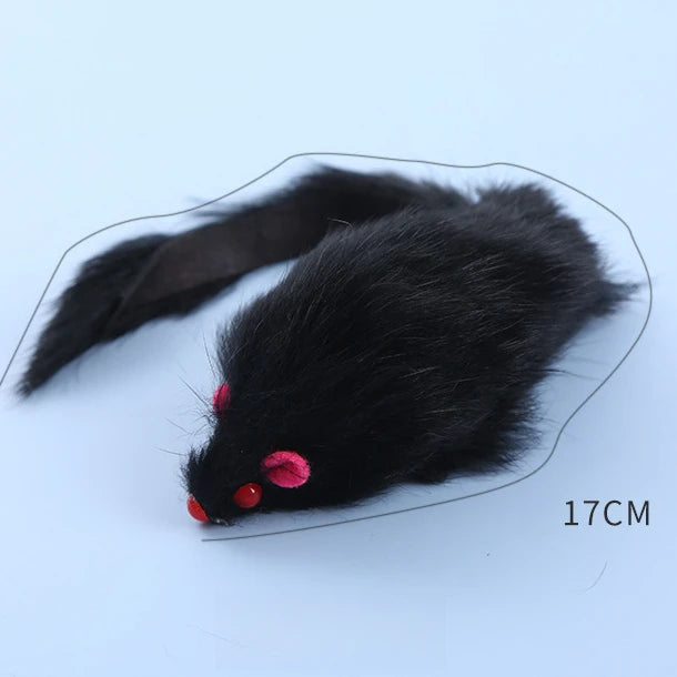 Cat Mice Toys False Mouse Cat Toy Long Tail Mice Soft Real Rabbit Fur Toy For Cats Plush Rat Playing Chew Toy Pet Supplies