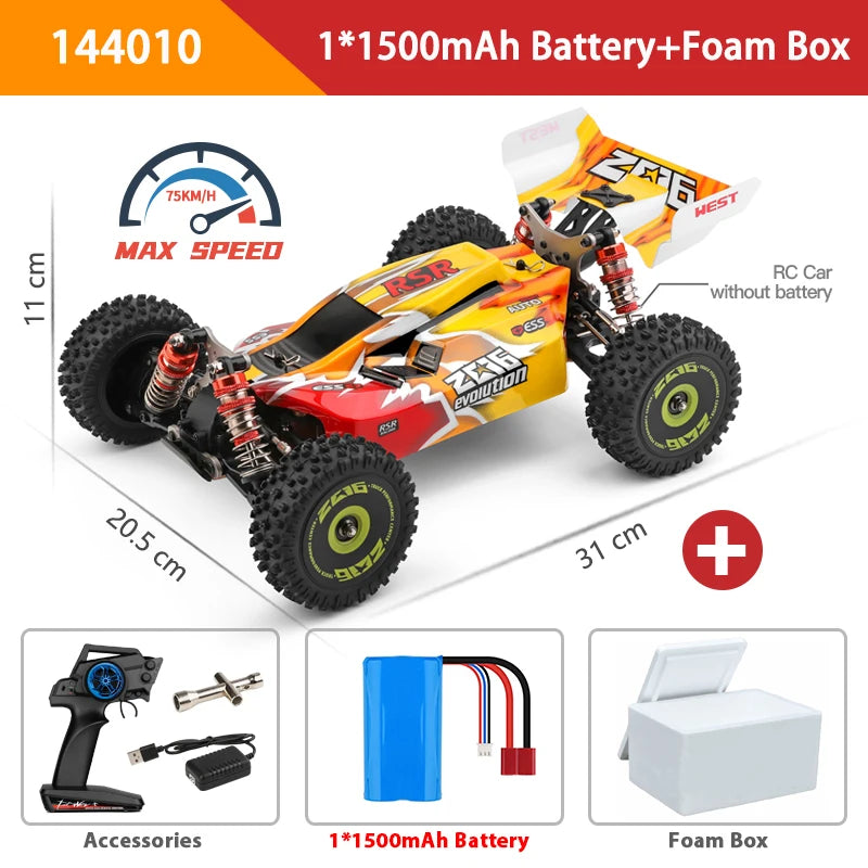 WLtoys 144016 Fast RC Cars 35KM/H OR 75KM/H 1/14 off Road 4WD Drift Toys,2.4G Remote Control Monster Truck for Adults and Kids