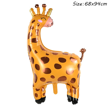 1Pc Cartoon Animals Lion Monkey Elephant Leopard Foil Balloon Jungle Safari Birthday Party Air Globos Decorations Kids Gift Toys