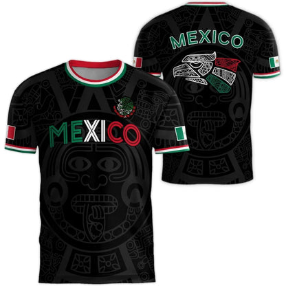 Mexico National Flag Print T Shirt For Men Funny 3D Eagle Pattern Short Sleeve Tees Outdoor Football Sports Clothing Casual Tops