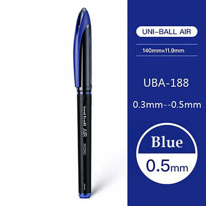 Uni Ball Air Micro Gel Rollerball Pen UBA-188 0.5/0.7MM Japanese Stationery Black Technology Straight Liquid Free Control Ink
