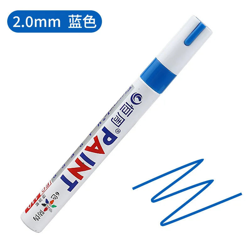 12Colors Waterproof Colorful Paint Marker Pens Permanent Paint Marker White Tire Tread Rubber Fabric Paint Metal