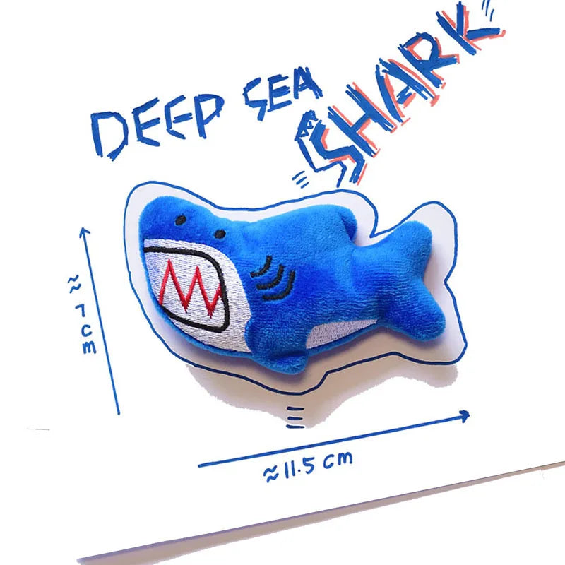 Colorful Marine Animal Plush Pet Sound Toy Cute Mini Dog Cat Voice Interaction Self Fun Prop Creative Shark Whale Pet Supplies
