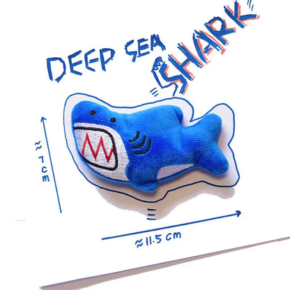 Colorful Marine Animal Plush Pet Sound Toy Cute Mini Dog Cat Voice Interaction Self Fun Prop Creative Shark Whale Pet Supplies