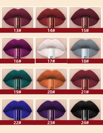 QIBEST Matte Liquid Lipstick Waterproof Long Lasting Lip Gloss Velvet Mate Nude Red Tint Tube Lipsticks Lipgloss Makeup Cosmetic