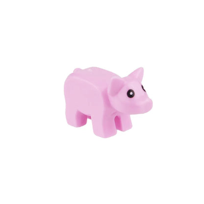 City Animal Zoo Farm Series Building Blocks Street View Panda Brown Bear Cat Pig Long Wool Sheep Cow Cattle Pet Bricks Toys Kids