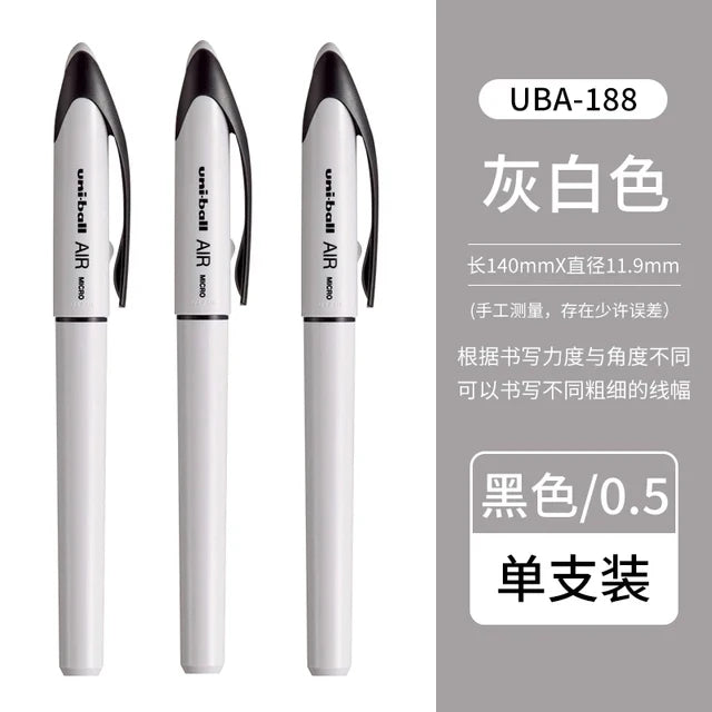 Uni Ball Air Micro Gel Rollerball Pen UBA-188 0.5/0.7MM Japanese Stationery Black Technology Straight Liquid Free Control Ink