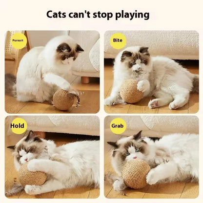 8cm Bite-Resistant Cat Scratching Ball | Interactive Kitten Toy with Crinkle Sound for Cats Chasing & Play Pet Supplies
