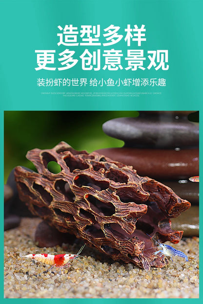 Aquarium Hideout Caves, Fish Shrimp Shelter Breeding Spawning Holes for Cichlids Plecos,Fish Tank Decor, Aquatic Pet Supplies