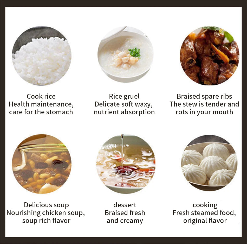 Peskoe mini Rice cooker, old-fashioned 1-2-3 person Non-stick surface cooking rice cooker, multi-function household 2L 3L 4L 5L