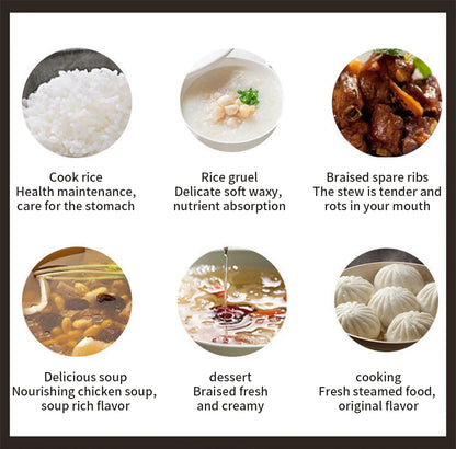 Peskoe mini Rice cooker, old-fashioned 1-2-3 person Non-stick surface cooking rice cooker, multi-function household 2L 3L 4L 5L