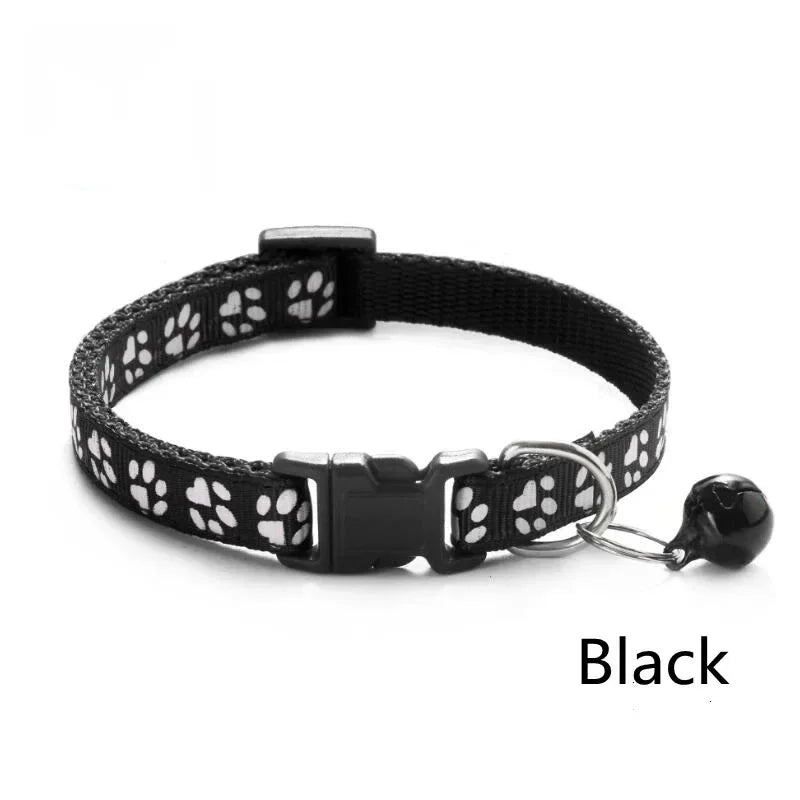 1/3/6/12/18Pcs Hot Pet Cat Bell Collar Dog Print Cat Collar Multi-Color Optional Necklace Ring Cat Rope Collar Pet Supplies