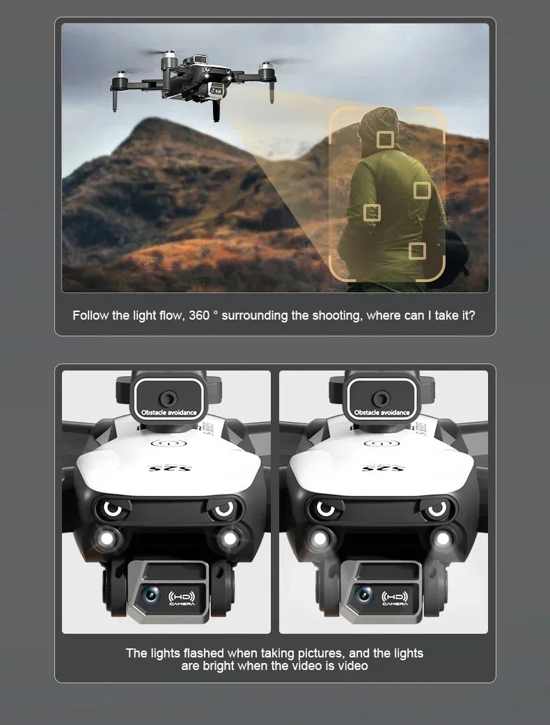 Lenovo S2S Mini Drone 8K HD Professional 4K Dual Camera Obstacle Avoidance Brushless Motor Foldable Rc Quadcopter Toys Gift