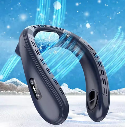 720 Degree Cooling Neck Hanging Fan Rechargeable Semiconductor Cooling Bladeless Mute Fan Portable Wearable Summer Air Cooler