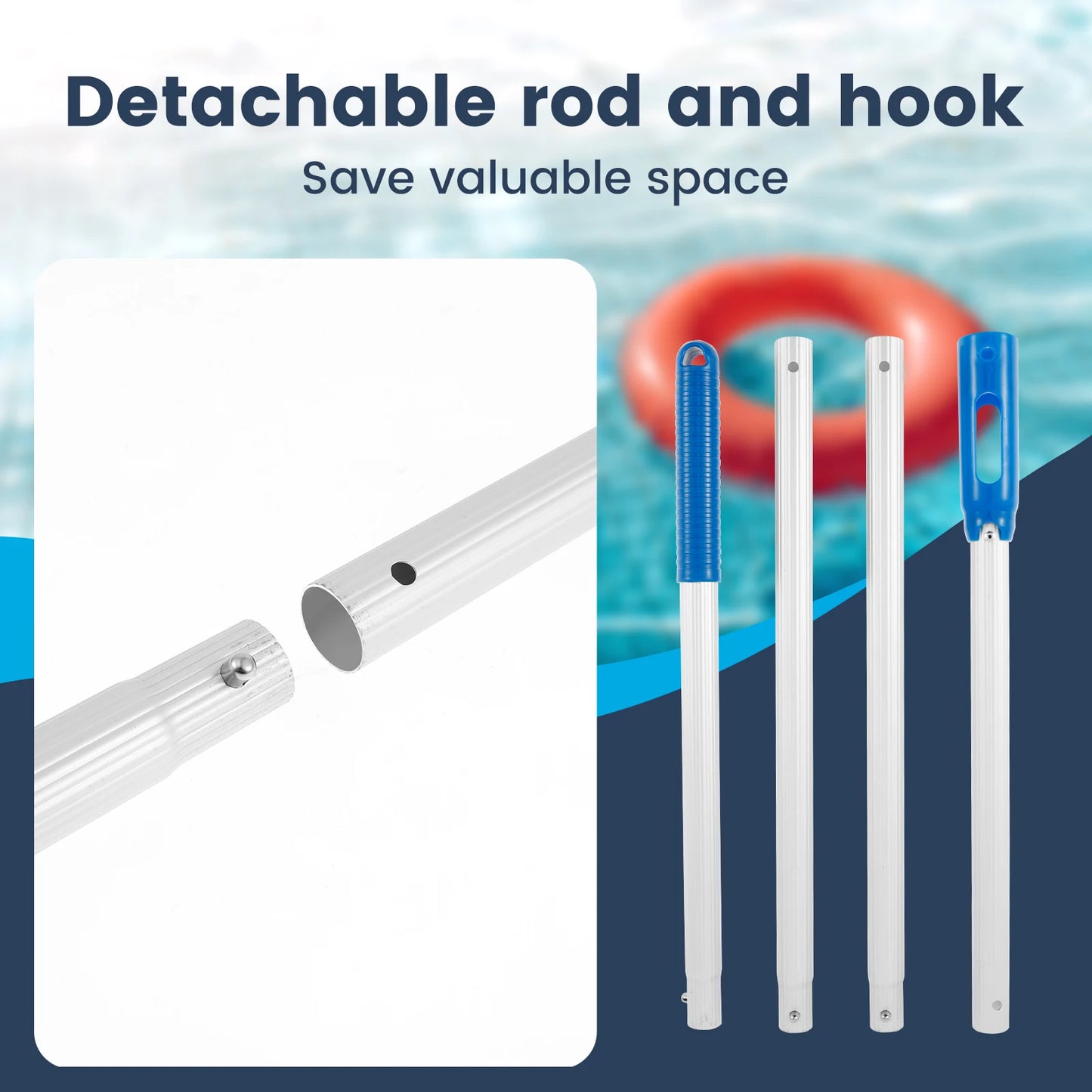 Robotic Pool Cleaner Pole Hook Detachable Plastic Pool Retrieval Hook Pool Vacuum Robot Telescopic Pole Hook Accessories