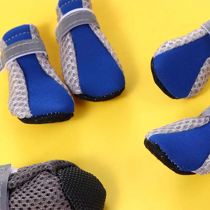 Safe Anti-slip with Reflective Stripe Hot Pavement Mesh for Poodle Yorkshire Pet Supplies Dog Shoes Pet Rain Boots Dog Boots