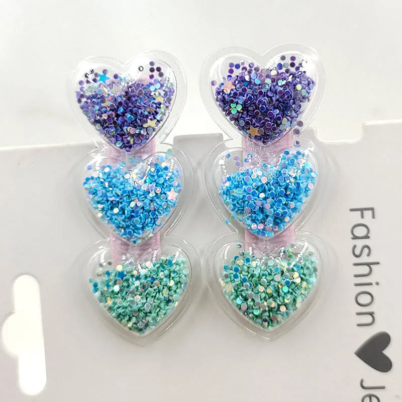 New Dog Hair Clips Love Flowing Sand Hairpins Pets Puppy Hairpins Decor Grooming Accessoires Pet Supplies