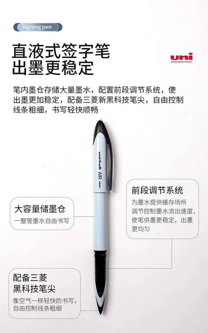 Uni Ball Air Micro Gel Rollerball Pen UBA-188 0.5/0.7MM Japanese Stationery Black Technology Straight Liquid Free Control Ink