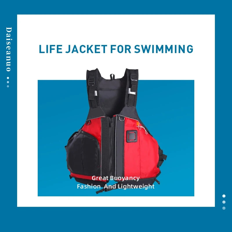 Jet Ski Life Vest for Men, Open-Sided, PFD Kayak Life Jacket, Survival Buoyancy Aids for Adults, 90 kg
