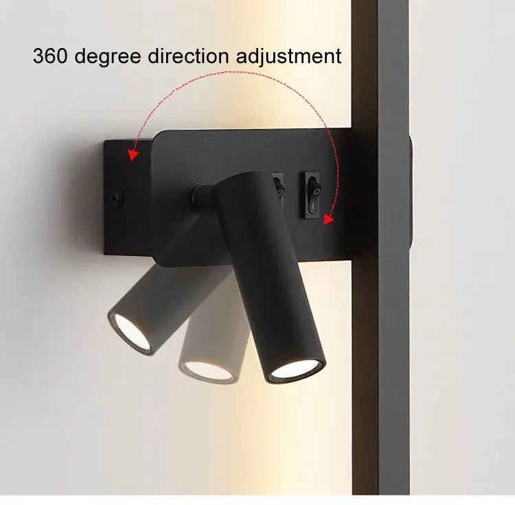 Modern Simple Long LED Wall Lamp Creative Rotatable Spotlights Living Room Bedroom Bedside Lighting Background Wall Home Decor