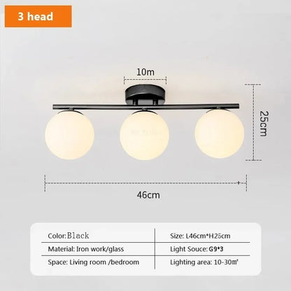 Modern LED Glass Ceiling Lights Full Copper Orb Glass Lamps Aisle Corridor Entry Living Rooms Bedrooms Home Decor Light Fixtures