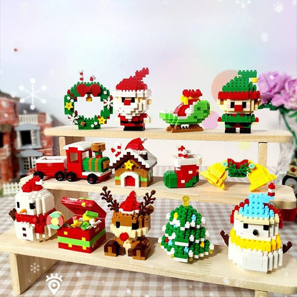 Christmas Gifts Building Block Series Santa Claus Reindeer Puzzle Assembly Bricks Table Decoration Toys for Child Chrismas Gift