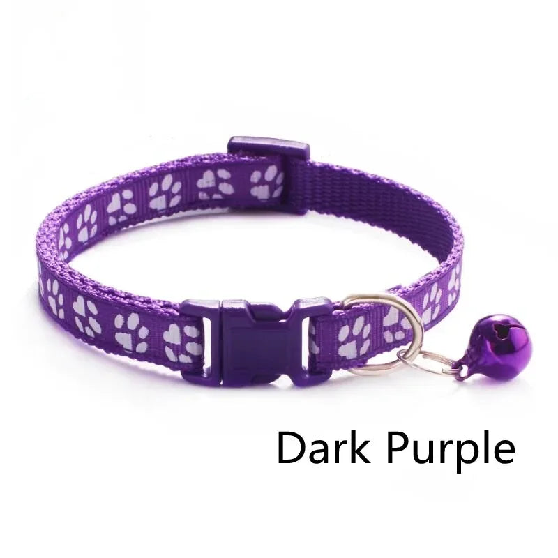 1/3/6/12/18Pcs Hot Pet Cat Bell Collar Dog Print Cat Collar Multi-Color Optional Necklace Ring Cat Rope Collar Pet Supplies