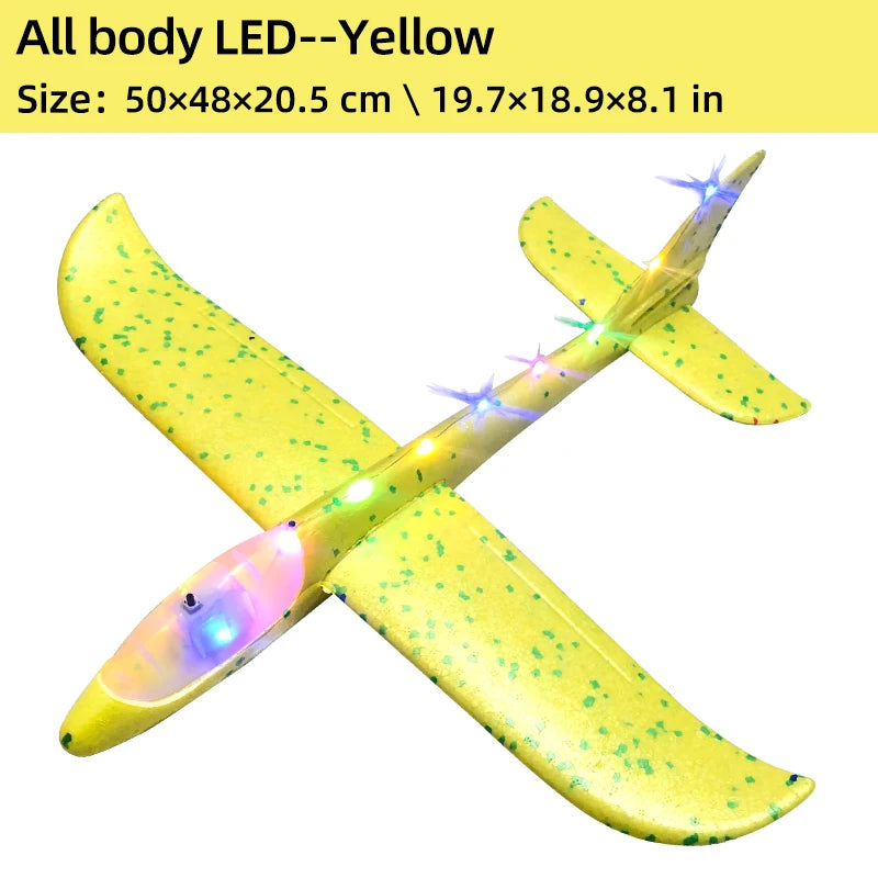 50/33CM Big Flash Foam Plane Glider Hand Throw Light Inertial AirPlane EPP Outdoor Launch Fun of Kids Toys for Children Boy Gift