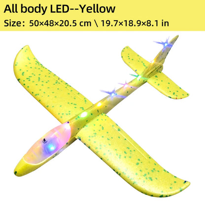 50/33CM Big Flash Foam Plane Glider Hand Throw Light Inertial AirPlane EPP Outdoor Launch Fun of Kids Toys for Children Boy Gift