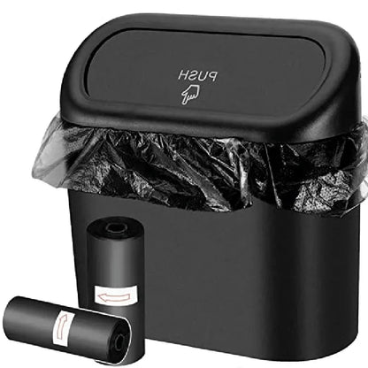 1/2/3Pcs Car Trash Can (with Lid) Contains 60 (300) Garbage Bags, Small Car Trash Can, Leak-proof Mini Car Accessories