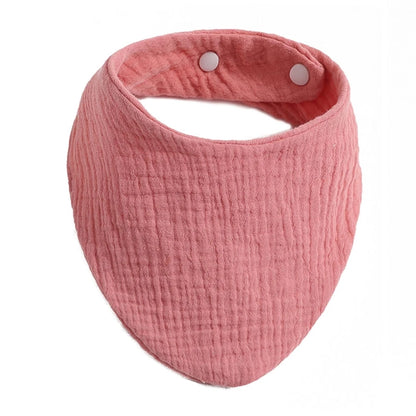 Baby Bibs Organic Cotton Muslin Scarf Burp with for Triangle Gauze Water Absorb Bandana for Boys Girls