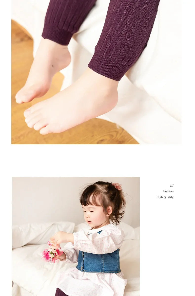1-6 Years Girls Toddler Baby Basic Ribbed Sweater and Leggings Footless Tights Kids Little Girls Dress Bottom Top Pants