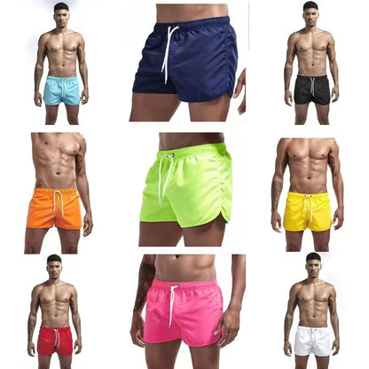 Summer Shorts Men Fast Drying Swim Shorts Breathable Net Fast Drying Surf Beach Pants Men's Fitness Pants Elastic Waist Shorts M