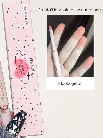 Light sweet and soft fog lipliner outlines the lip shape, lasting, not easy to fade, not take off makeup, nude pink lip liner