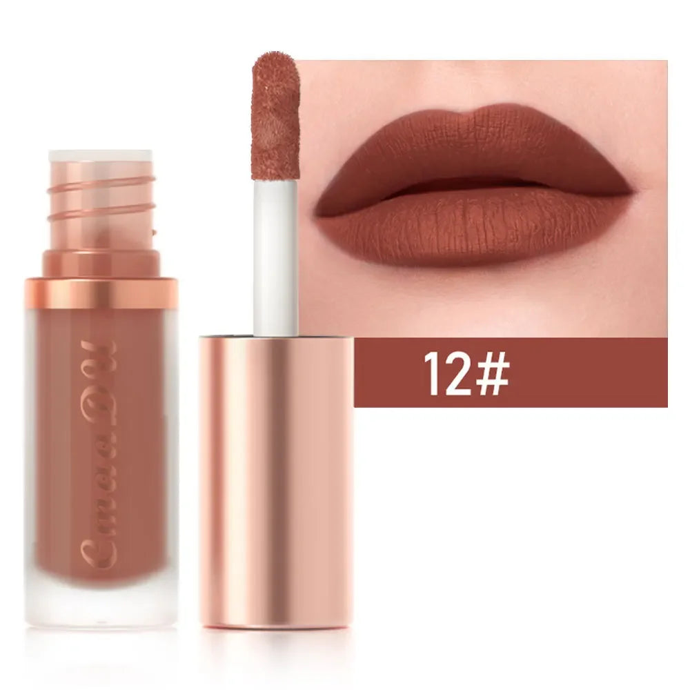 CmaaDu 12Color Long-Lasting Lip Sense Color Makeup Waterproof  Lipsticks Matte Velvet Lip Gloss