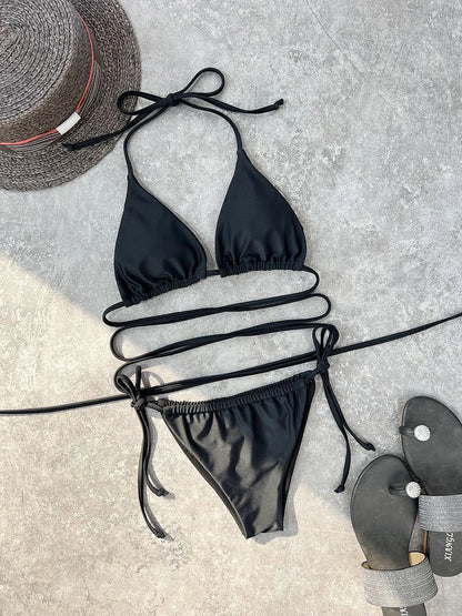 2026 Trikini Thong Bikini String Bandage Swimsuit Women Brazilian Swimwear Female Sexy Bathers Bathing Swimming Swim Suit