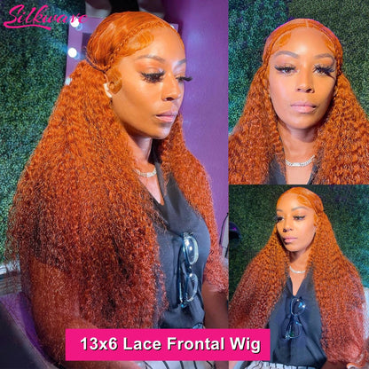 Silkwave Water Wave 13x4 Orange Ginger Lace Front Wig Curly Human Hair Wigs 30 Inch Deep Wave 13x6 HD Lace Frontal Wig For Women