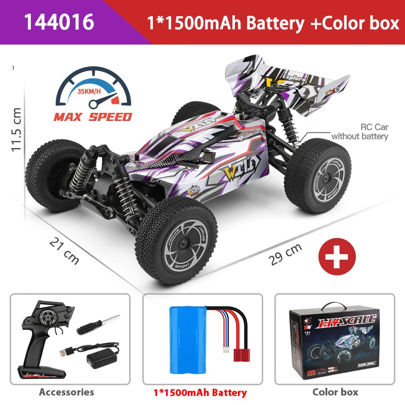 WLtoys 144016 Fast RC Cars 35KM/H OR 75KM/H 1/14 off Road 4WD Drift Toys,2.4G Remote Control Monster Truck for Adults and Kids