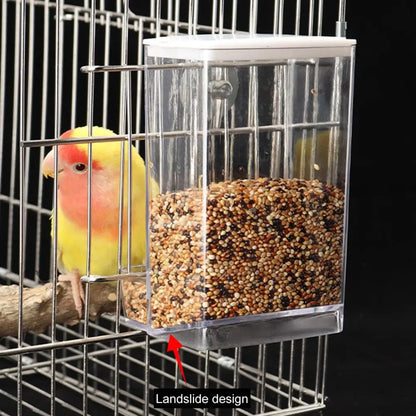 Bird Feeders Automatic Parrot Feeder Drinker with Dustproof Lid Mount Budgie Cockatiel Conure Food Dispenser Pet Supplies